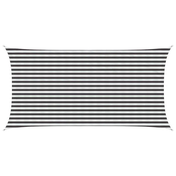 Voile d'ombre Anthracite et blanc 2,5 x 5 m HDPE
