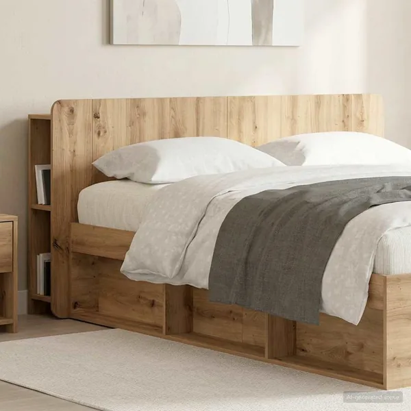 Cabinet de Tête de Lit Chêne artisanal 140 cm Bois d'ingénierie