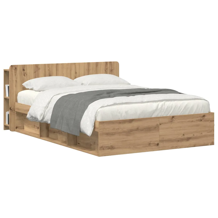 Cabinet de Tête de Lit Chêne artisanal 140 cm Bois d'ingénierie - 3