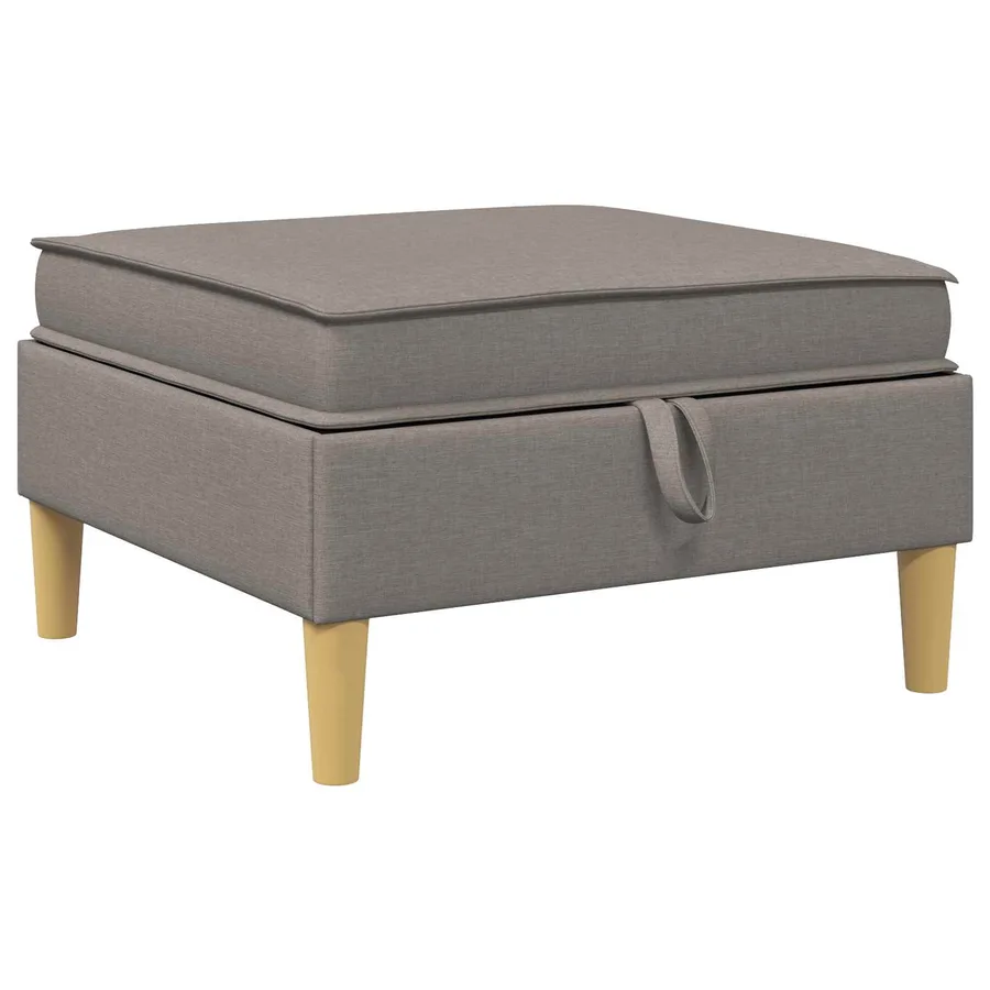 Pouf avec Rangement Taupe Tissu - 2
