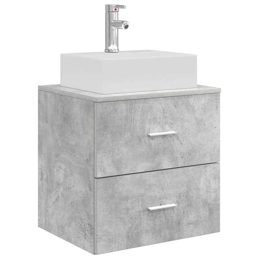 Vanité de lavabo mural Gris béton 49,5 x 41 x 62,5 cm - 2