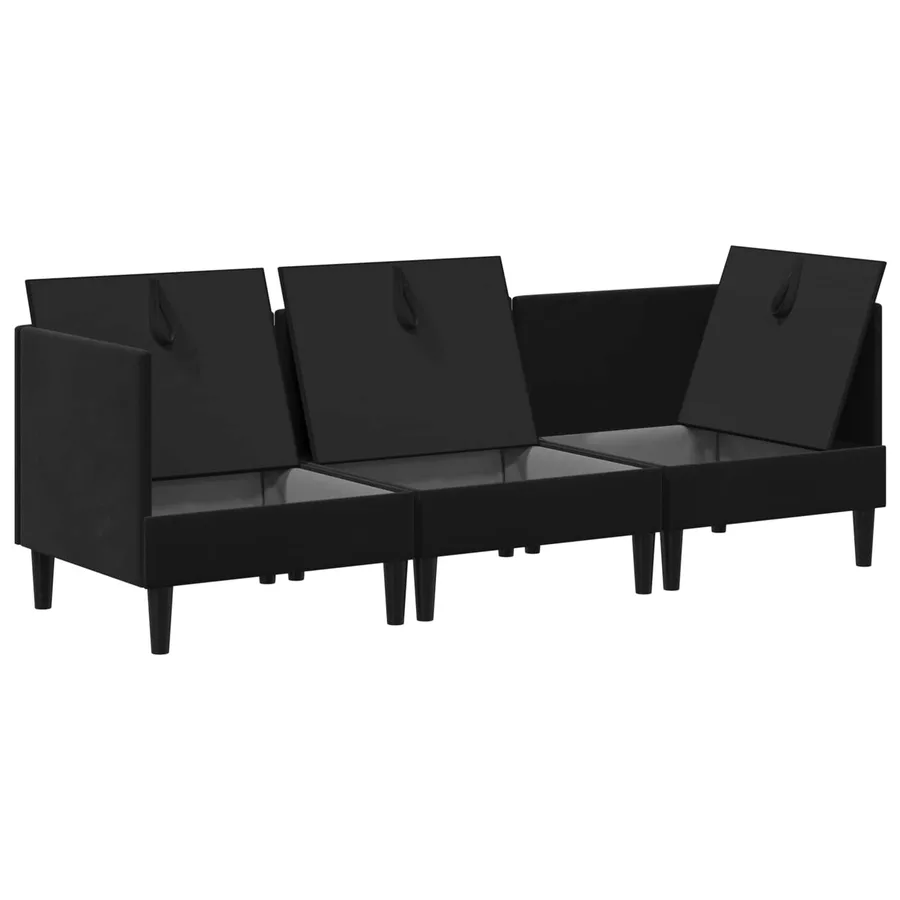Ensemble de meubles pour le salon 3 pcs Noir Velours - 4