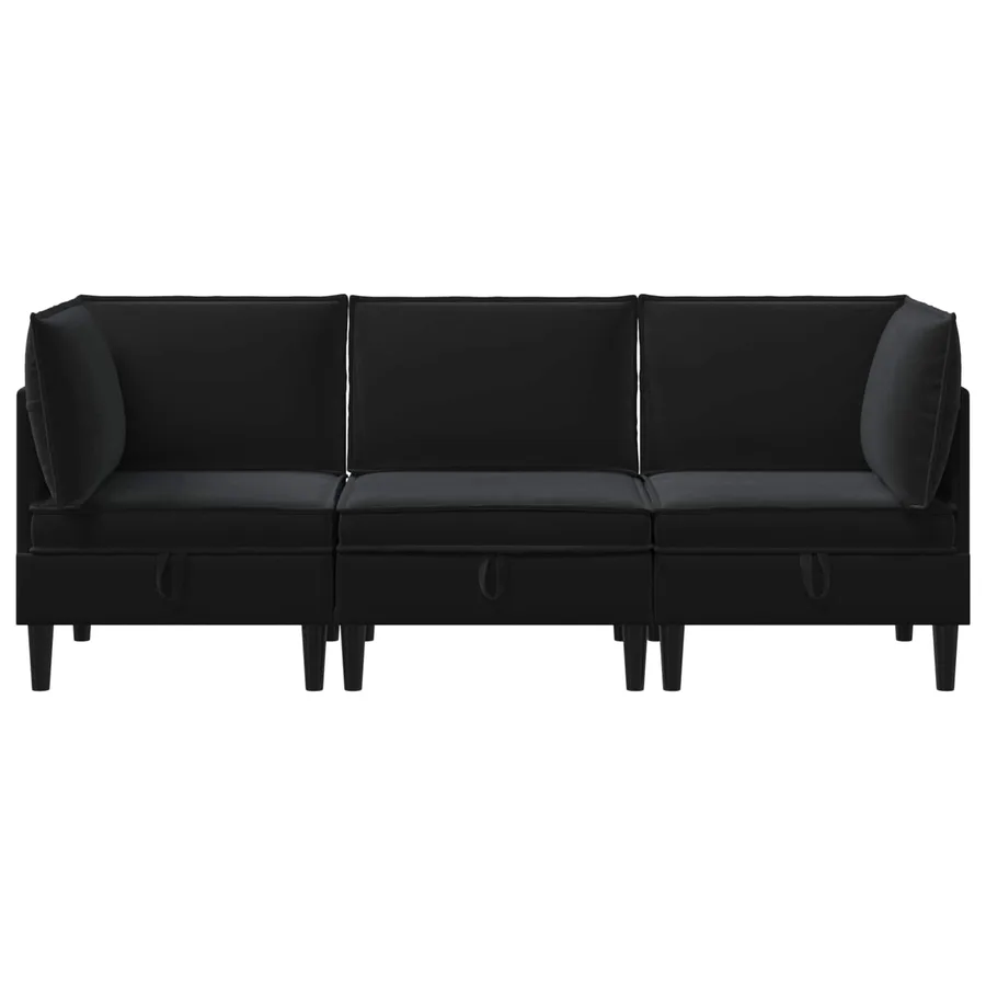 Ensemble de meubles pour le salon 3 pcs Noir Velours - 7