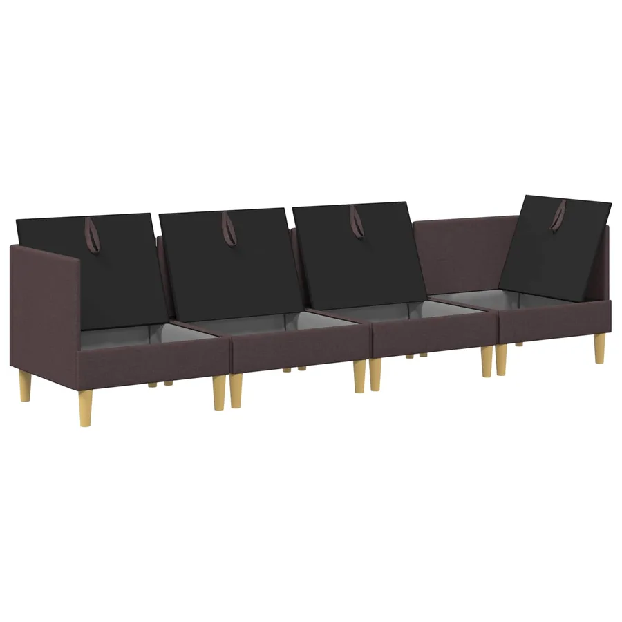 Canapé modulaire avec rangement 4 pcs Marron foncé Tissu - 6