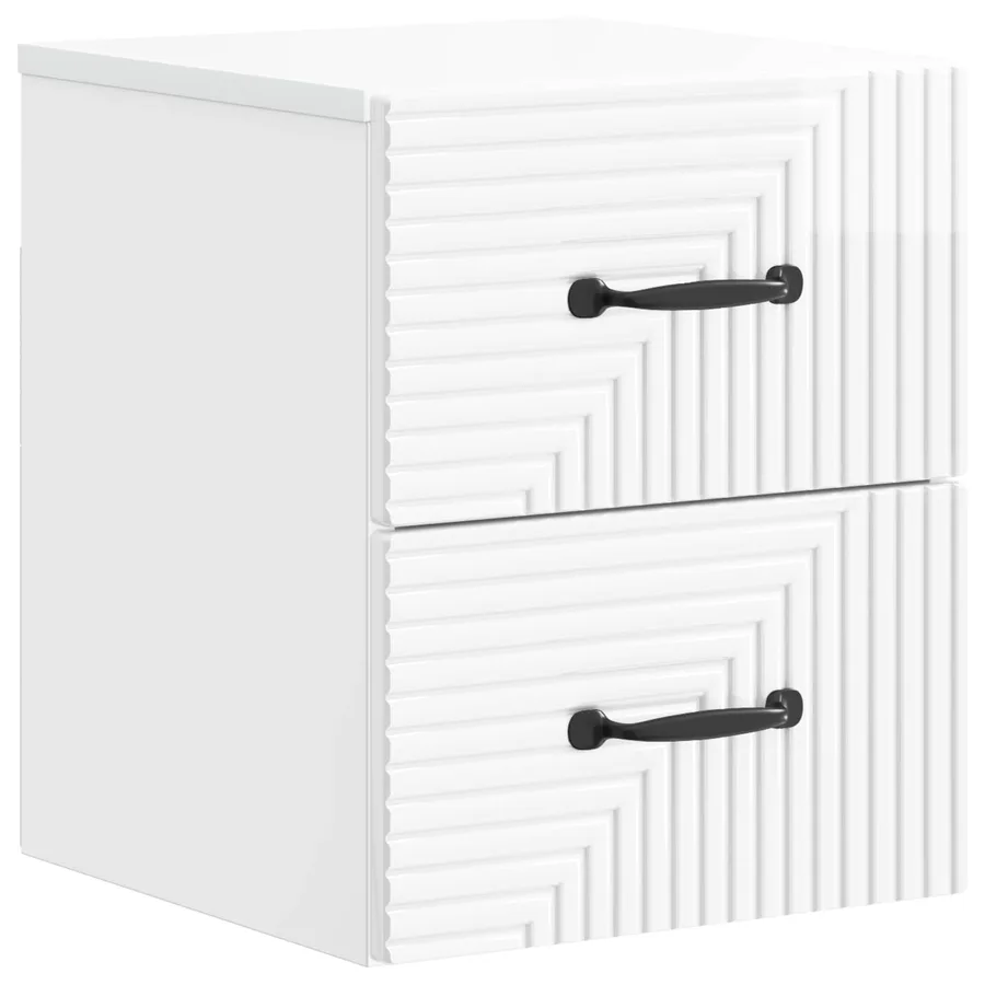 Cabinet de chevet mural 2 pcs Blanc brillant 34,5 x 33 x 40 cm - 5