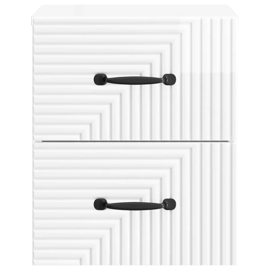 Cabinet de chevet mural 2 pcs Blanc brillant 34,5 x 33 x 40 cm - 7