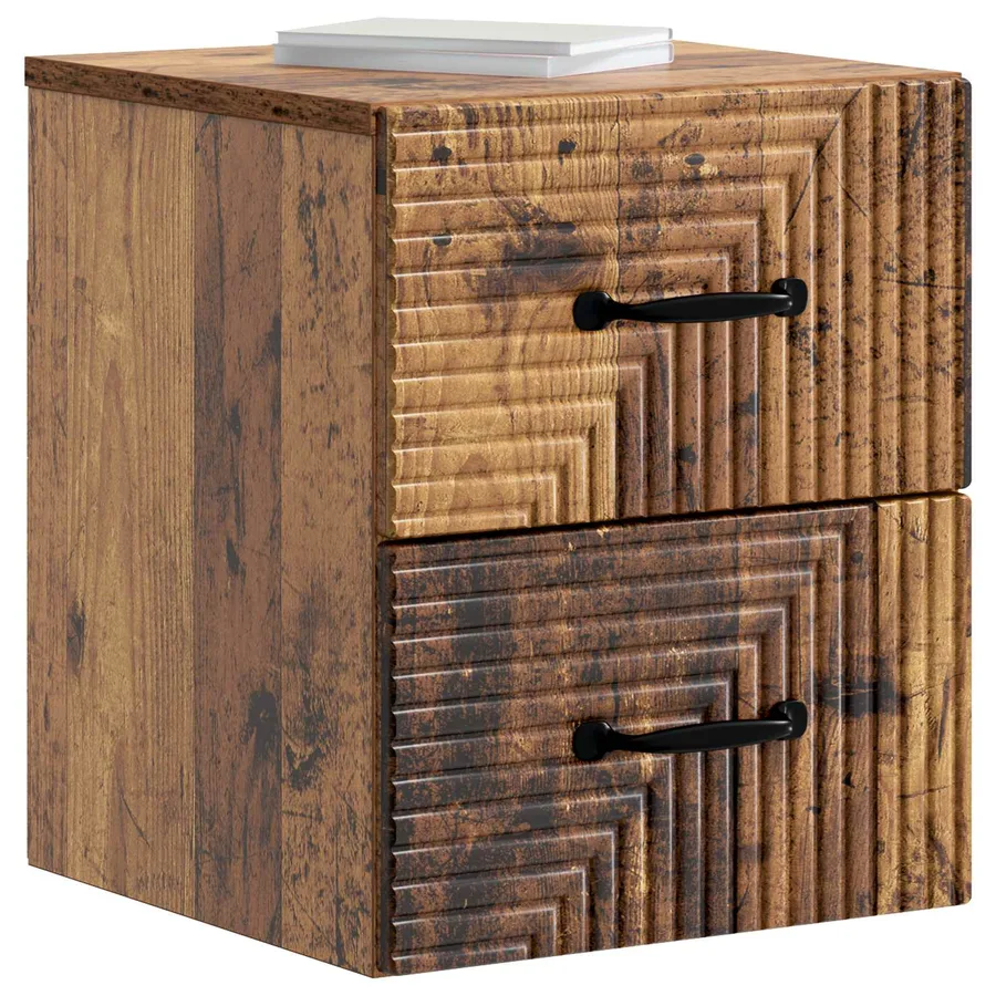 Cabinet de chevet mural 2 pcs Bois ancien 34,5 x 33 x 40 cm - 3