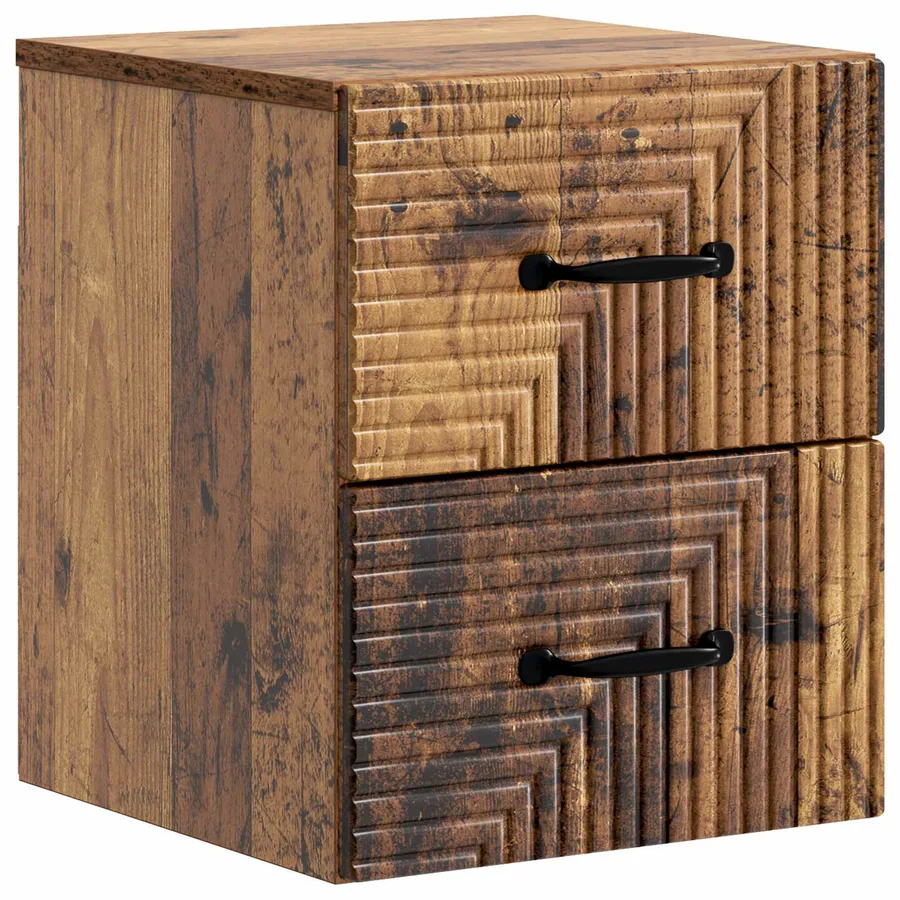 Cabinet de chevet mural 2 pcs Bois ancien 34,5 x 33 x 40 cm - 5