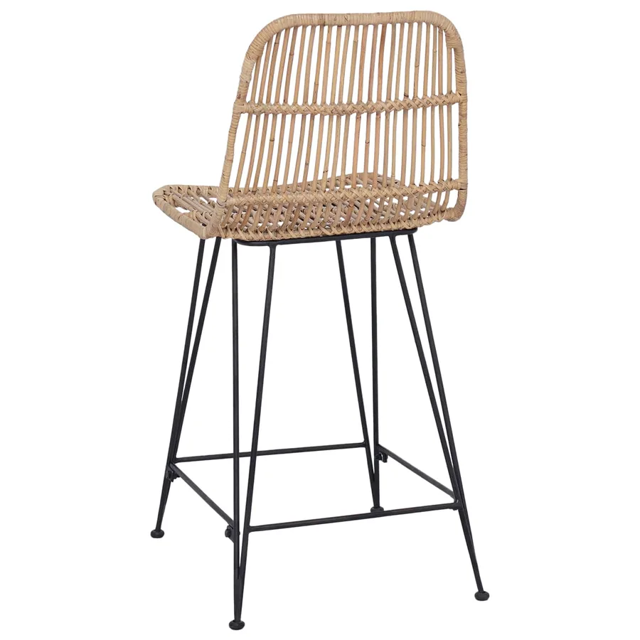 Tabouret de bar 2 pcs Naturel 44 x 54 x 96 cm Rattan et Acier - 7