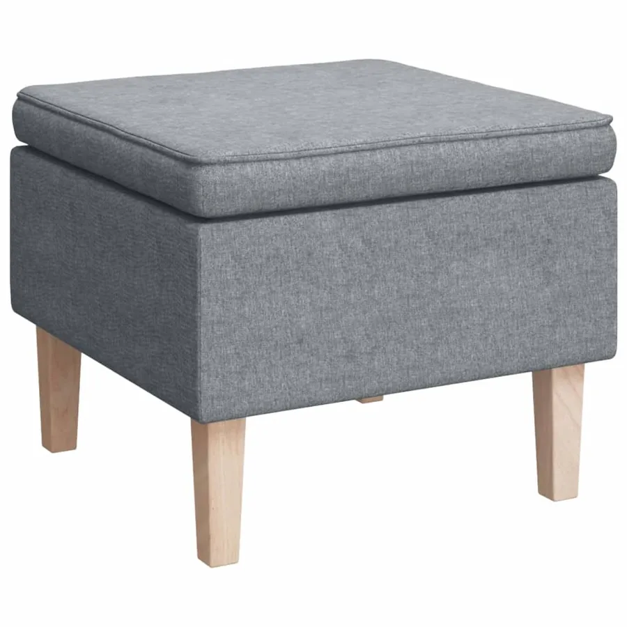 Fauteuil avec pieds à bascule et tabouret Gris clair Tissu - 5