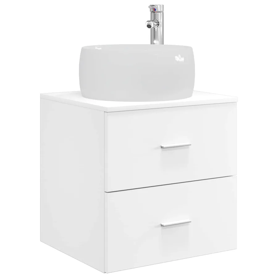 Vanité de lavabo mural Blanc 49,5 x 44,5 x 66 cm - 2