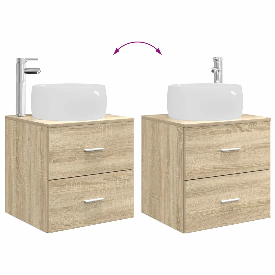 Ensemble de mobilier de salle de bain 4 pcs Chêne Sonoma - 13