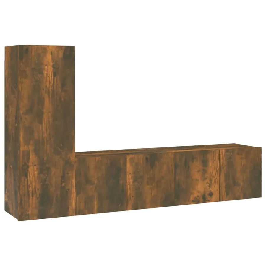 Ensemble de meubles TV 3 pcs Chêne fumé Bois d'ingénierie - 2