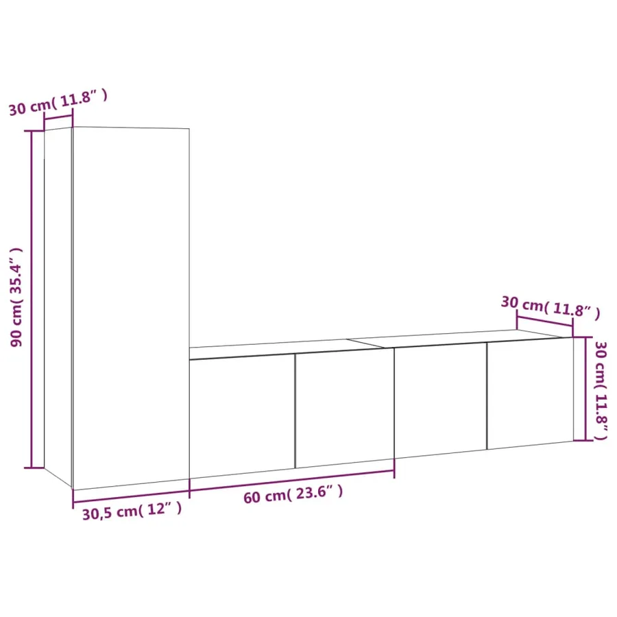 Ensemble de meubles TV 3 pcs Chêne fumé Bois d'ingénierie - 6