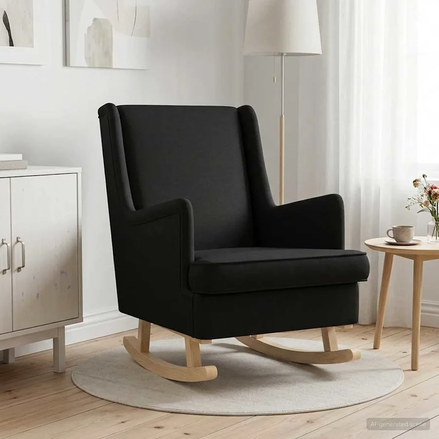 Chaise à bascule Noir 62 x 80 x 85 cm tissu