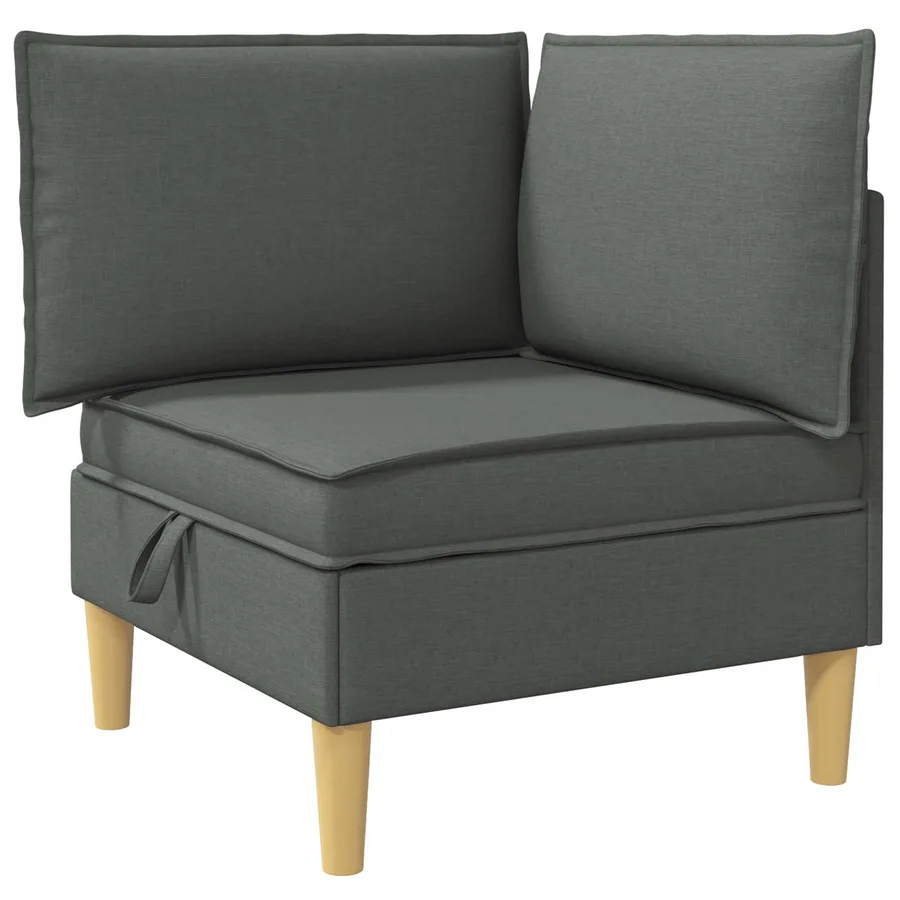 Canapé modulaire avec rangement 4 pcs Gris foncé Tissu - 7