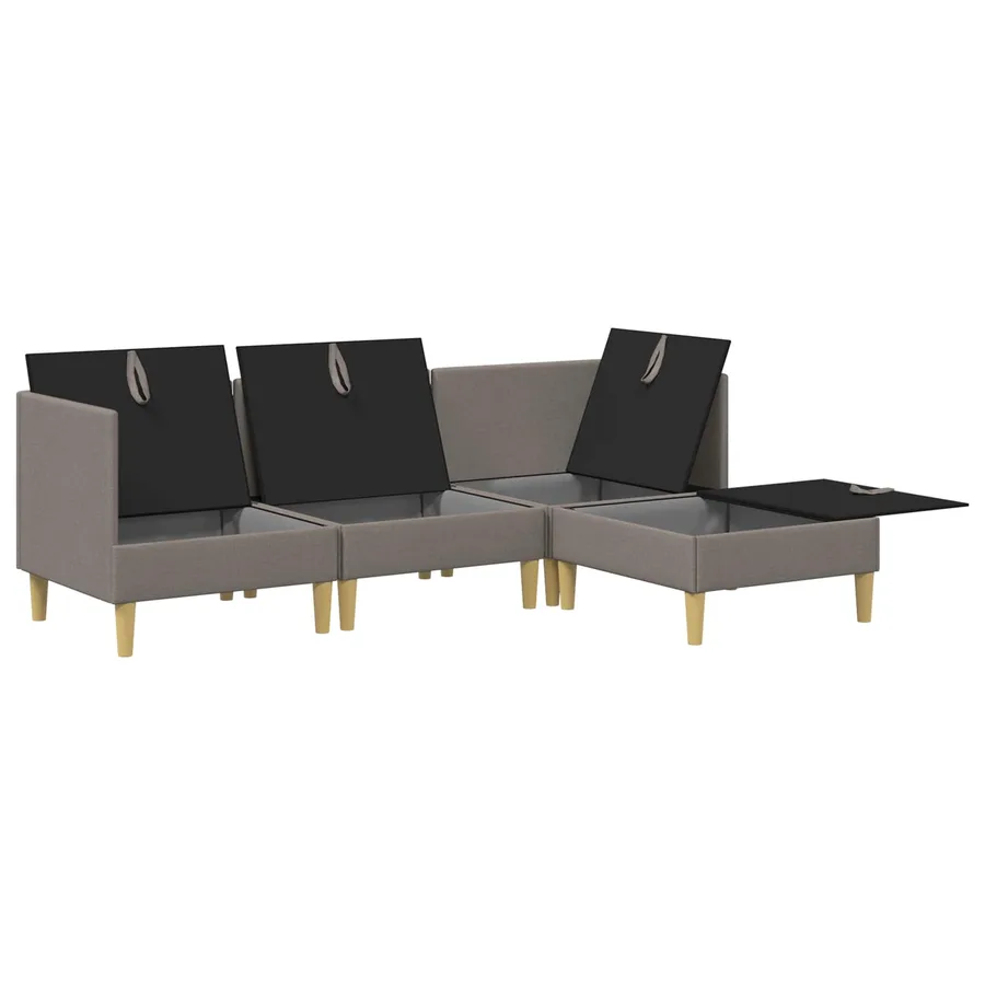 Canapé modulaire avec rangement 4 pcs Taupe Tissu - 7