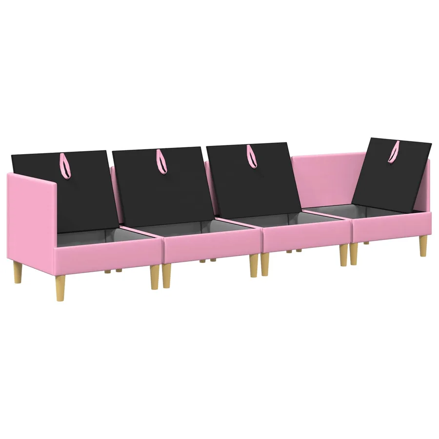 Canapé modulaire avec rangement 4 pcs Rose Tissu - 4