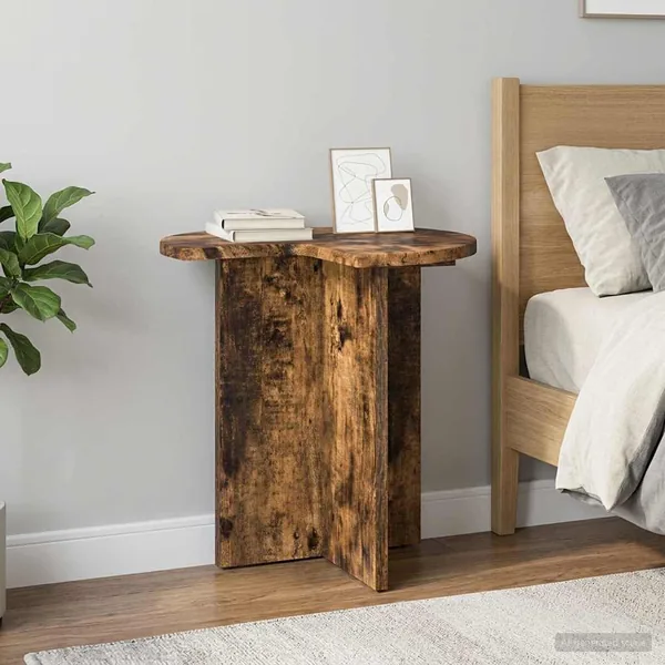 Table d'appoint 2 pcs Chêne fumé Ø 39 x 38 cm Bois d'ingénierie