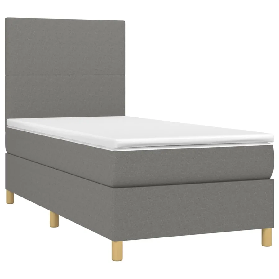 Sommier à lattes de lit avec matelas Gris foncé 100x200cm Tissu - 3