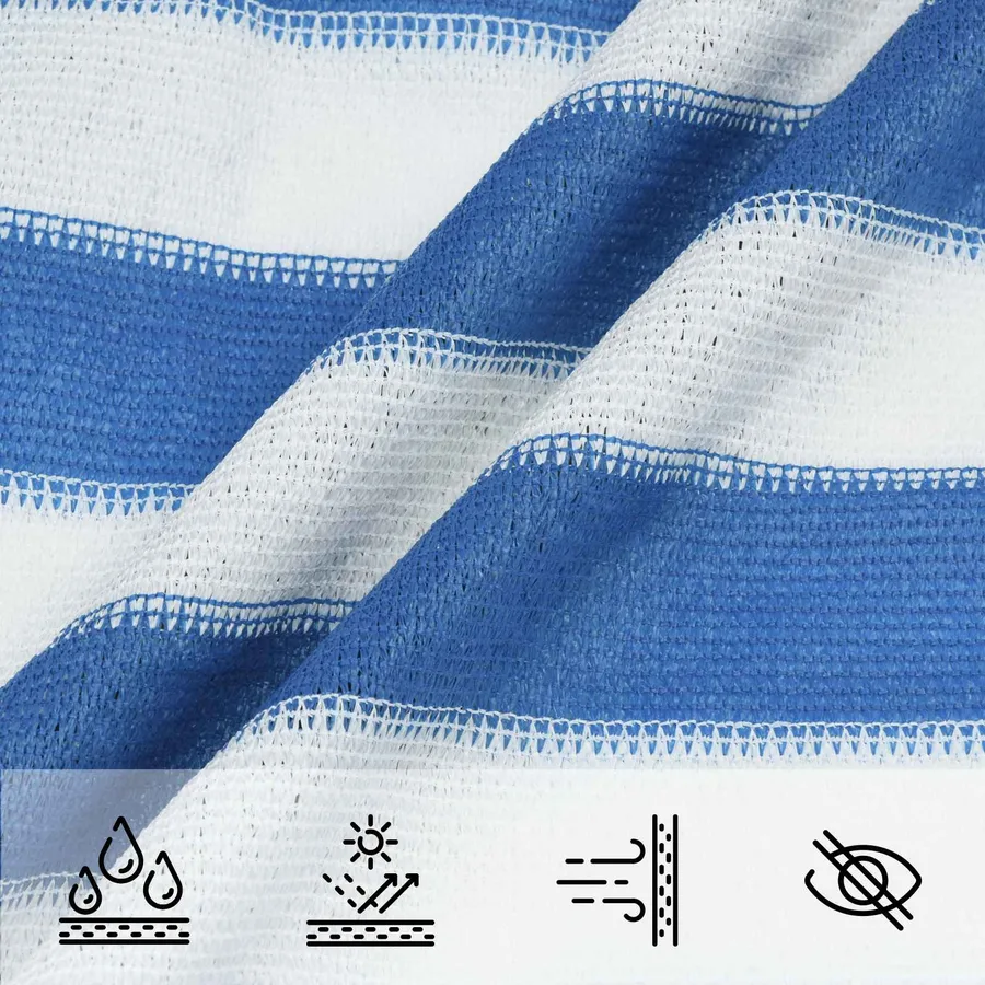 Voile d'ombre Bleu et Blanc 2,5 x 4 m HDPE - 4