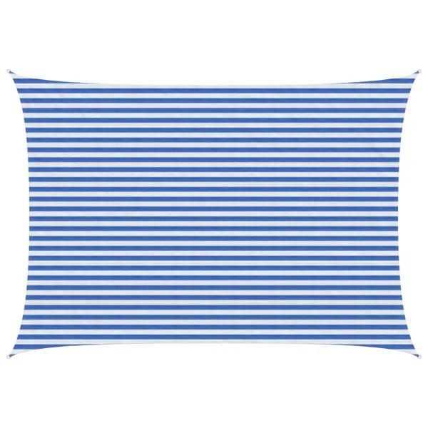 Voile d'ombre Bleu et Blanc 3,5 x 4,5 m HDPE