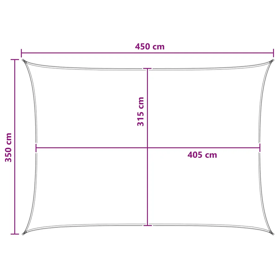 Voile d'ombre Bleu et Blanc 3,5 x 4,5 m HDPE - 8