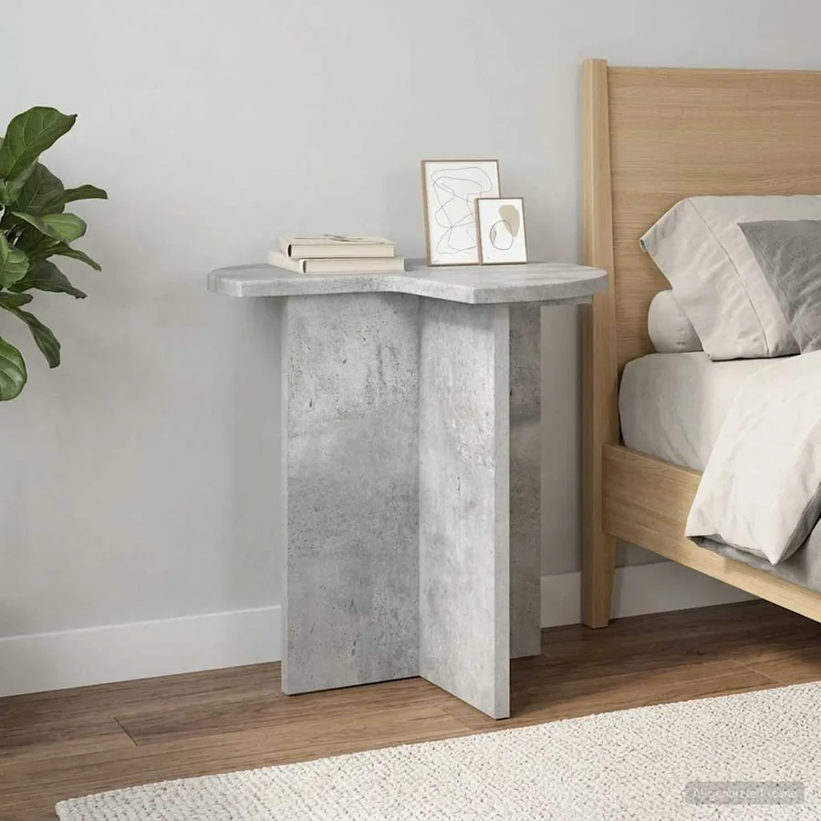 Table d'appoint 2 pcs Gris béton Ø 39 x 38 cm Bois d'ingénierie