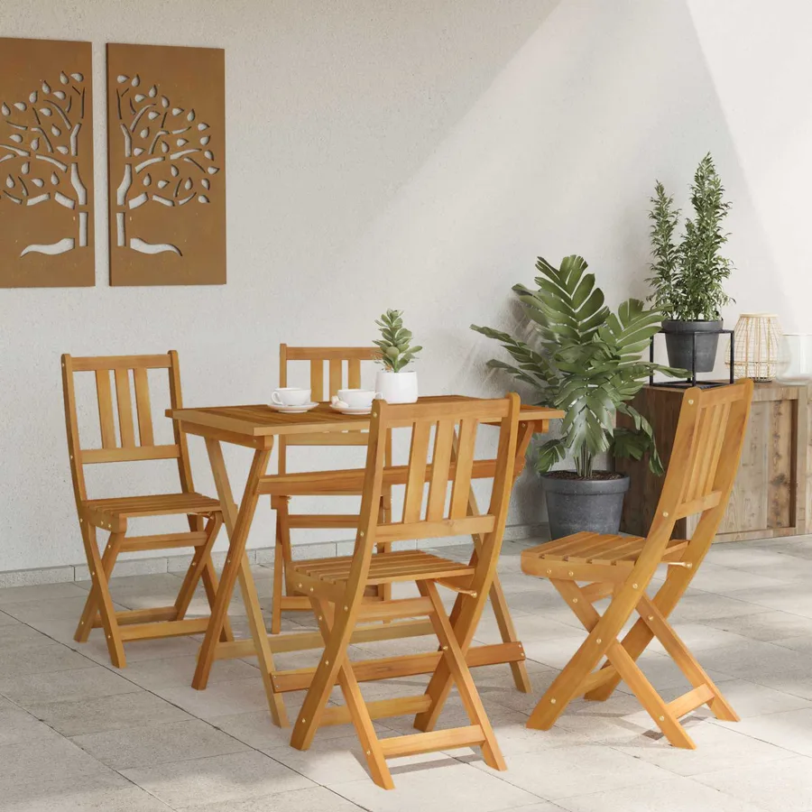 Chaises de bistrot d'extérieur 4 pcs Naturel 40 x 42 x 85 cm - 3