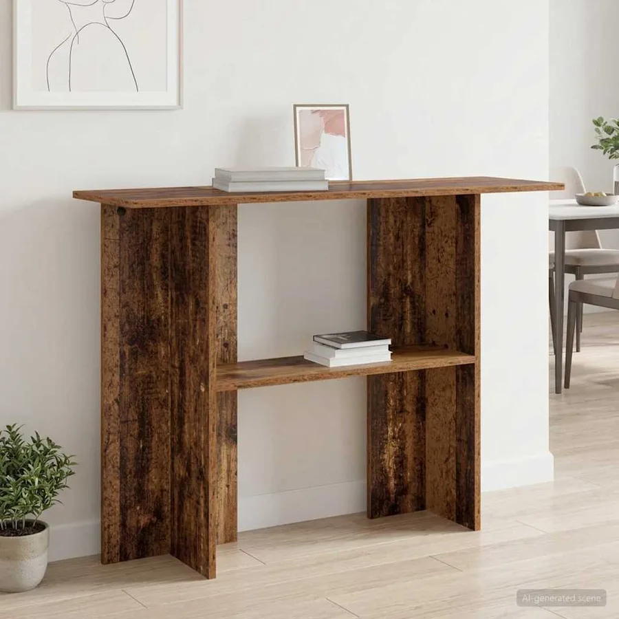 Table console Bois ancien 100 x 30 x 75 cm Bois d'ingénierie - 4