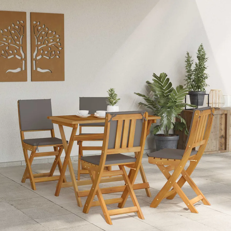 Chaises de bistrot d'extérieur 4 pcs Gris foncé - 3