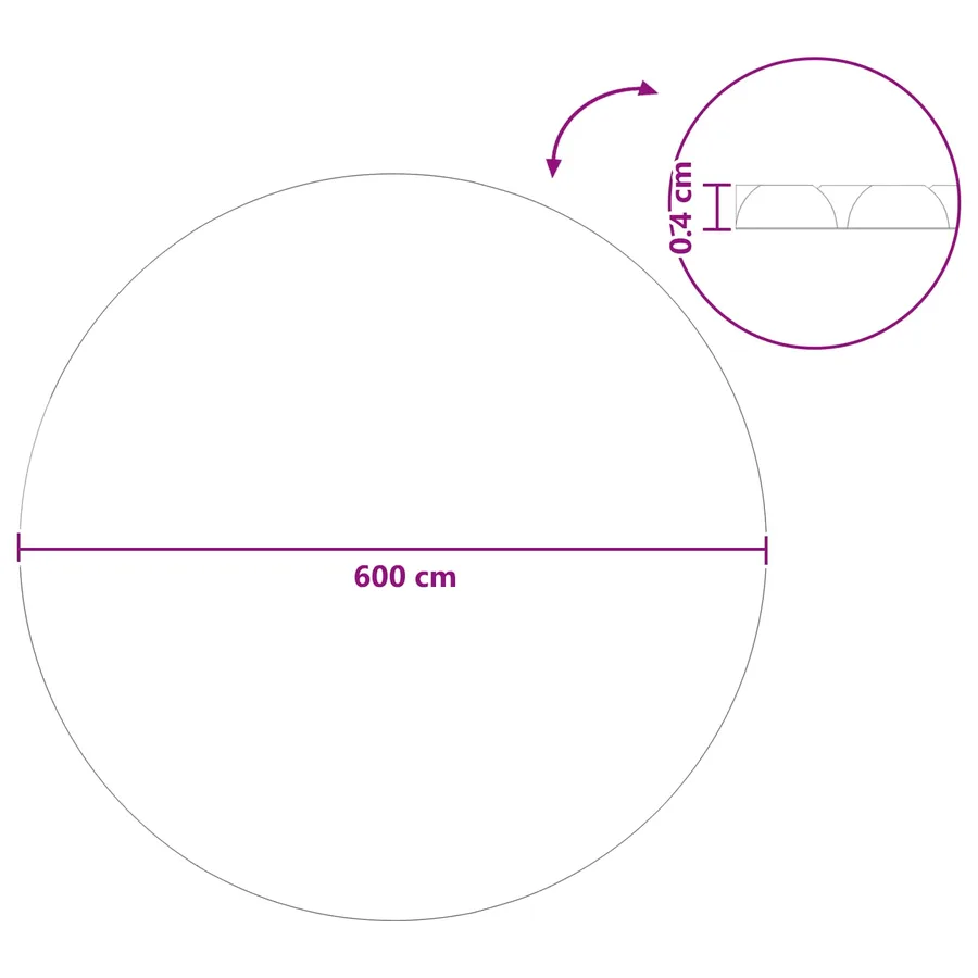 Couverture de piscine solaire extra épaisse Ø 600 cm 400 μm - 7