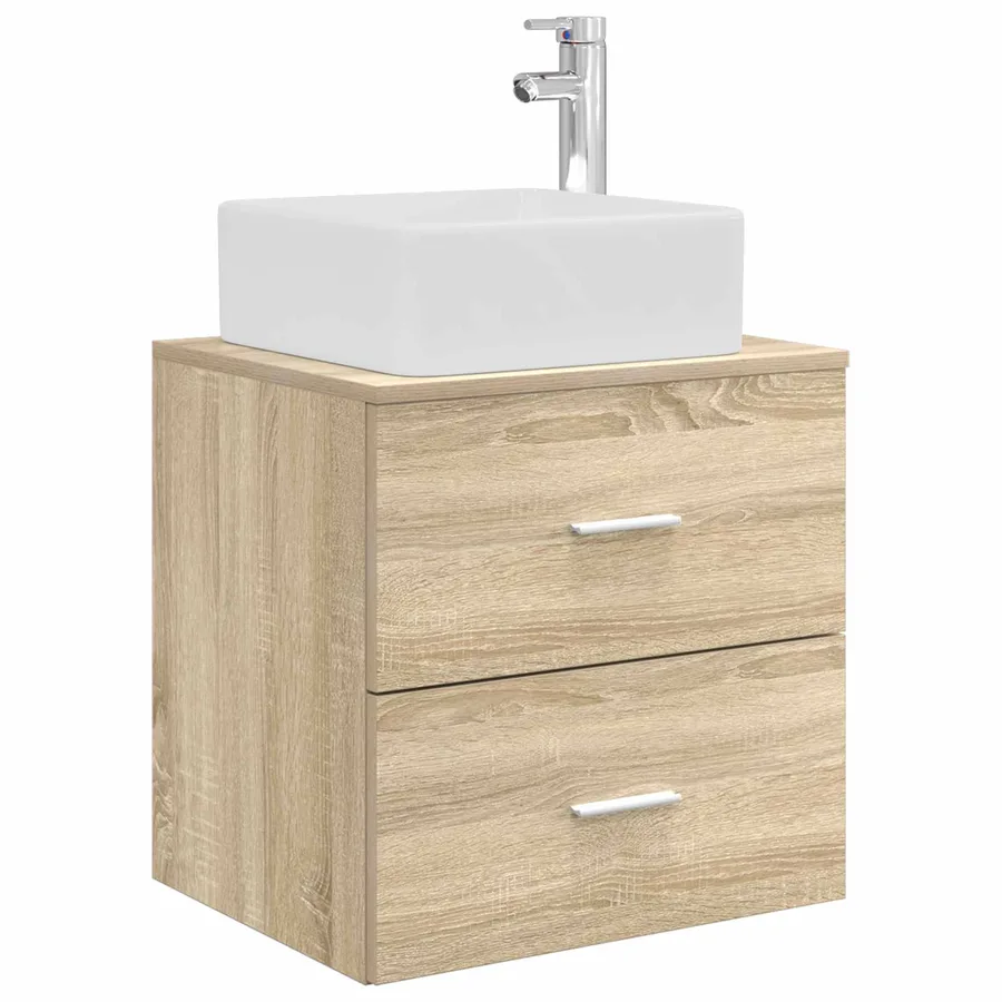 Vanité de lavabo mural Chêne Sonoma 53 x 34,5 x 63 cm - 2