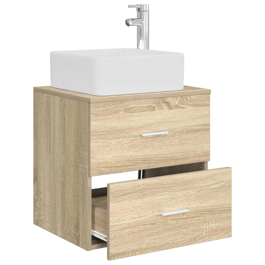 Vanité de lavabo mural Chêne Sonoma 53 x 34,5 x 63 cm - 3