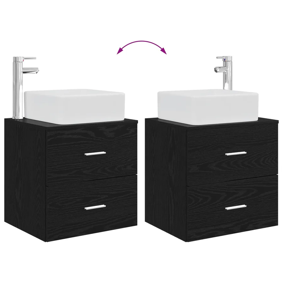 Ensemble de mobilier de salle de bain 2 pcs Chêne noir - 9