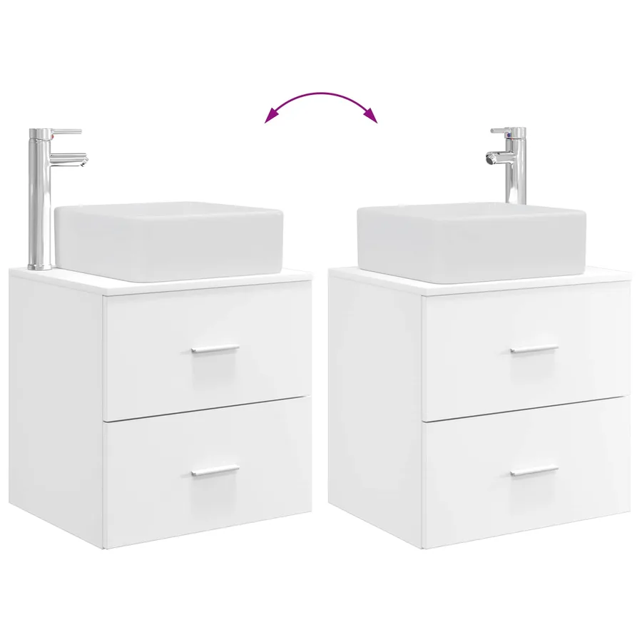 Ensemble de mobilier de salle de bain 4 pcs Blanc - 12