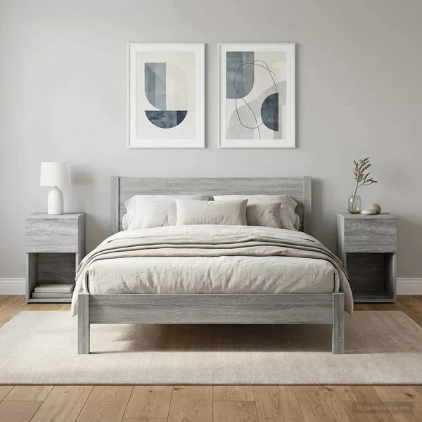 Armoire de lit 2 pcs Sonoma gris 29 x 31,5 x 49 cm