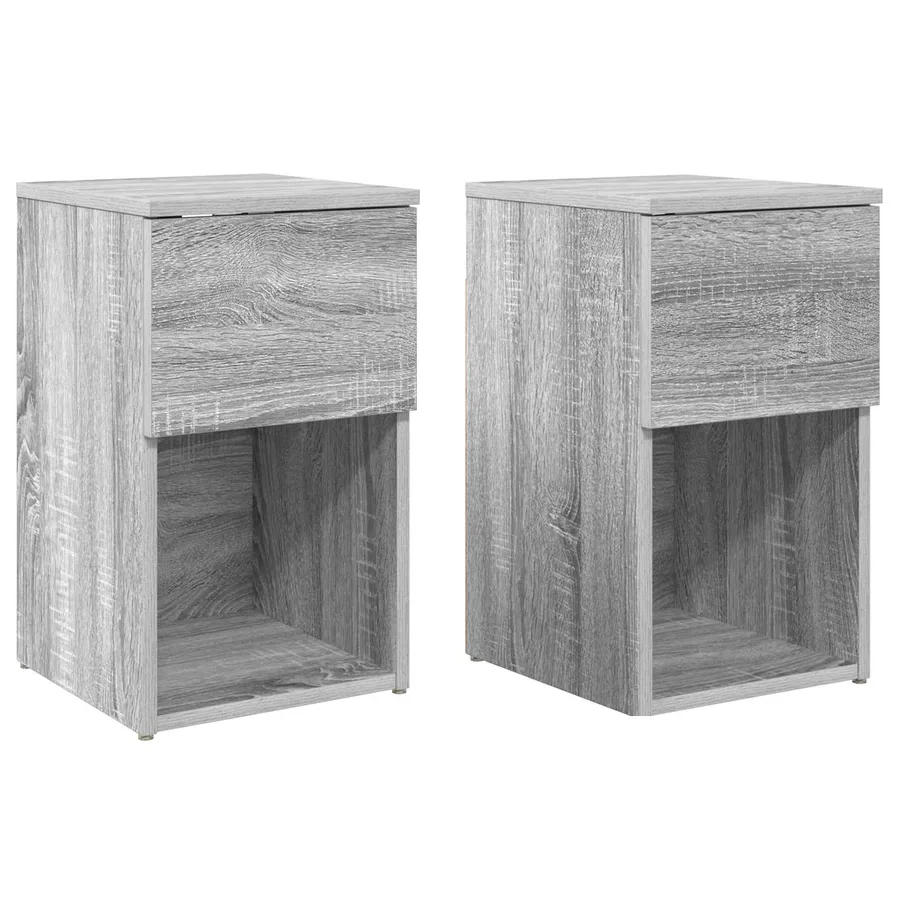 Armoire de lit 2 pcs Sonoma gris 29 x 31,5 x 49 cm - 2