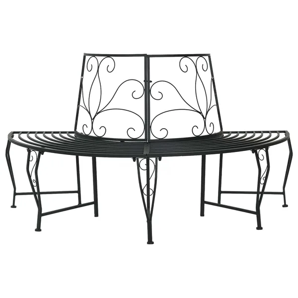 Banc d'Arbre 4-Nombre de places 160 x 80 x 89 cm Acier Noir