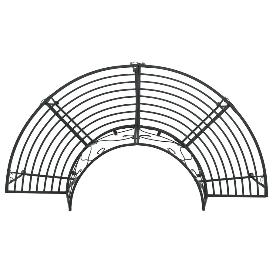 Banc d'Arbre 4-Nombre de places 160 x 80 x 89 cm Acier Noir - 2