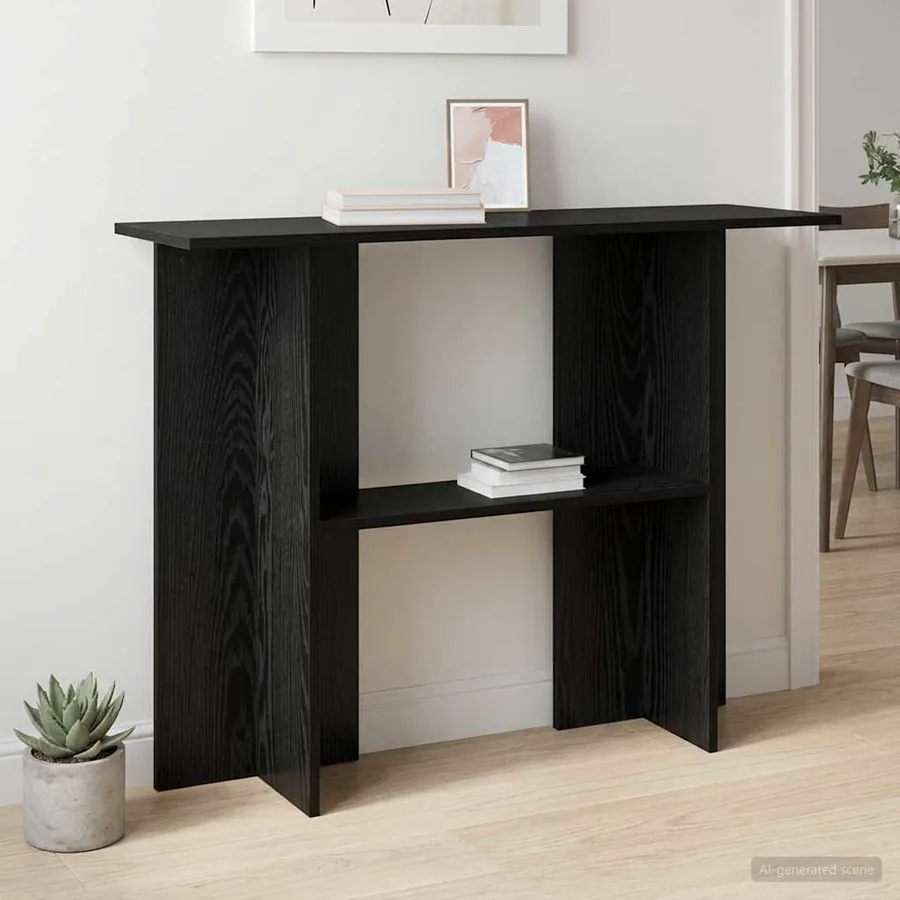 Table console Chêne noir 100 x 30 x 75 cm Bois d'ingénierie