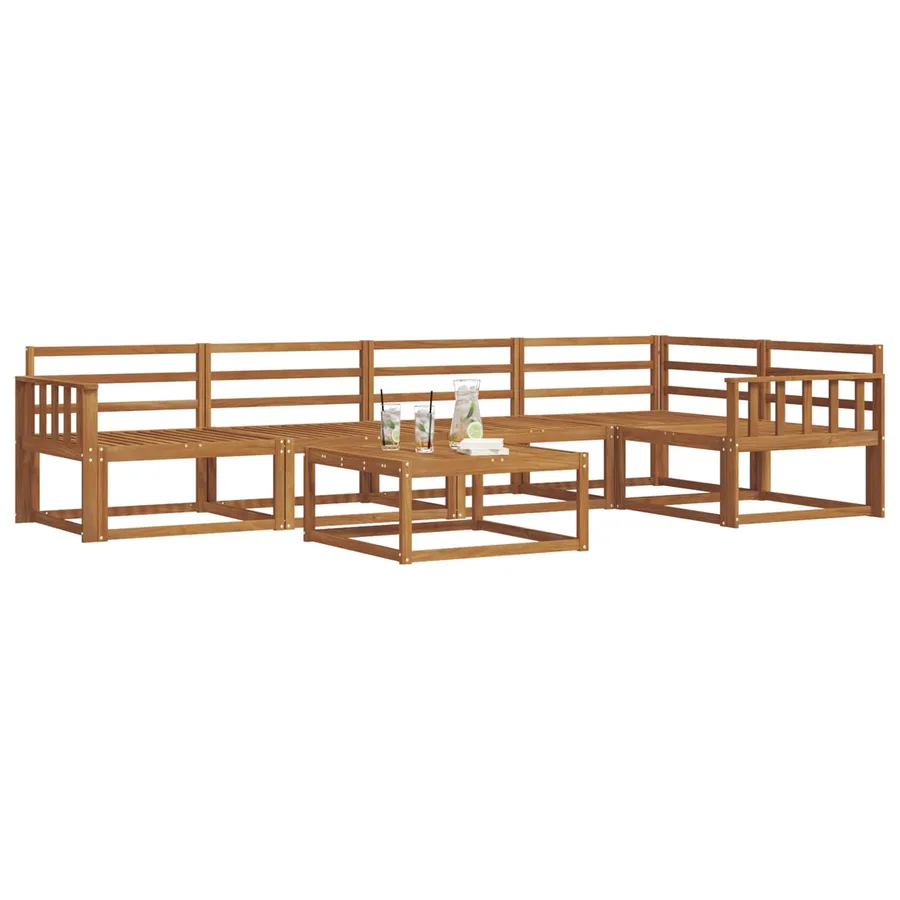 Ensemble de canapés d'extérieur 6 pcs Naturel - 3