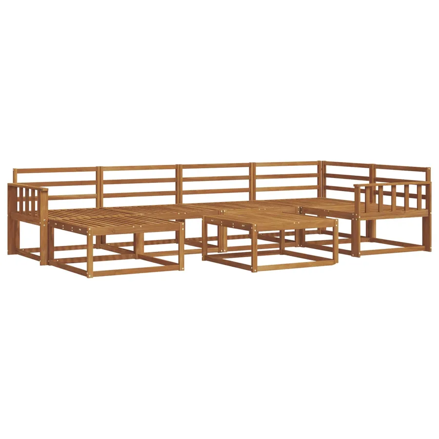 Ensemble de canapés d'extérieur 7 pcs Naturel - 2