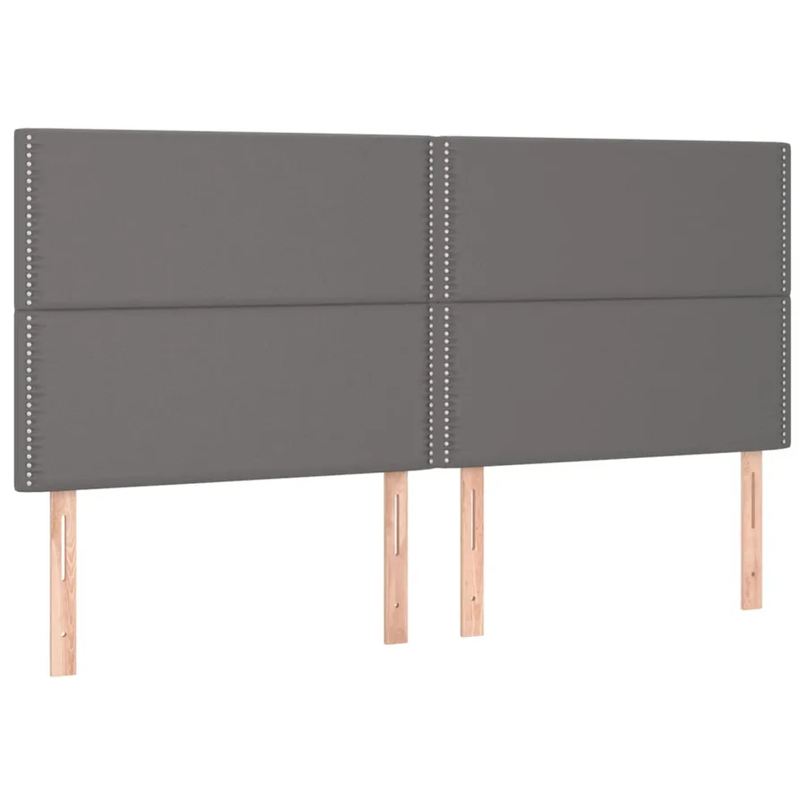 Tête de lit Gris 200x5x118/128 cm Similicuir - 2