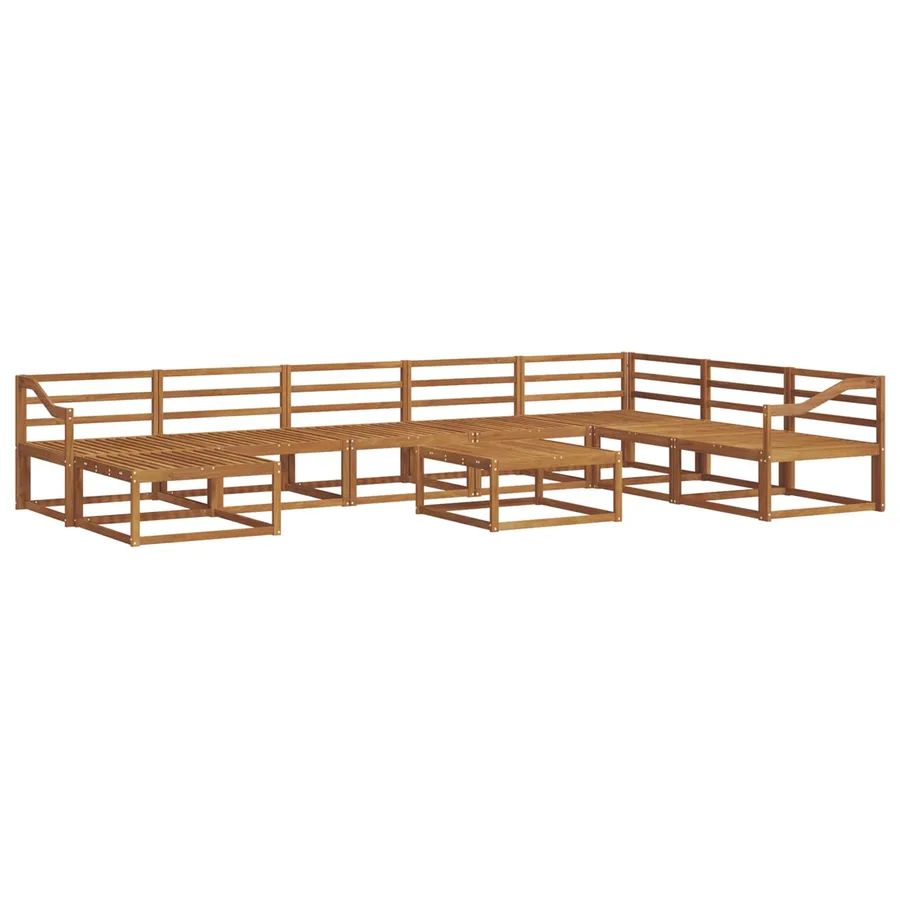 Ensemble de canapés d'extérieur 9 pcs Naturel - 2