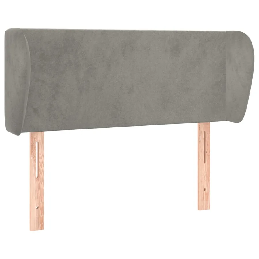 Tête de lit avec oreilles Gris clair 83x23x78/88 cm Velours - 2
