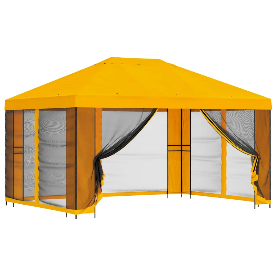 Abri de jardin avec parois 4 × 3 m Jaune Polyester et Acier - 2
