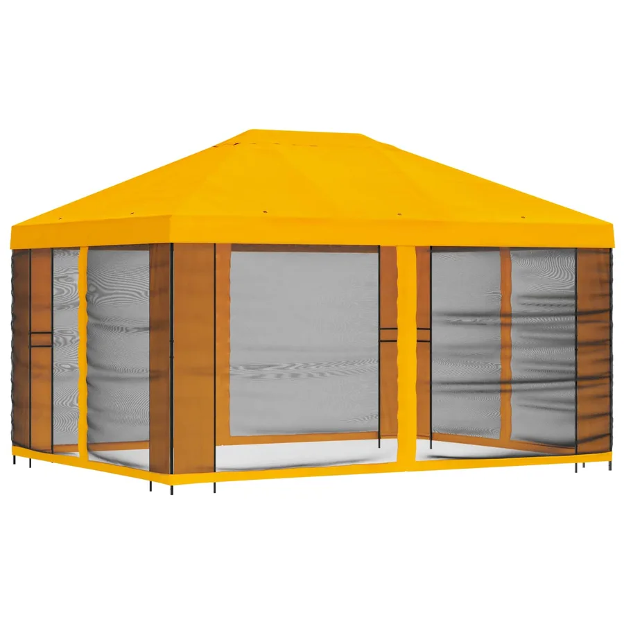 Abri de jardin avec parois 4 × 3 m Jaune Polyester et Acier - 3