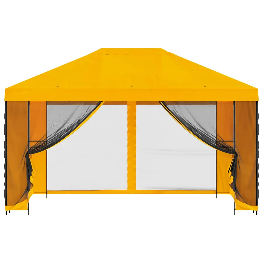 Abri de jardin avec parois 4 × 3 m Jaune Polyester et Acier - 5