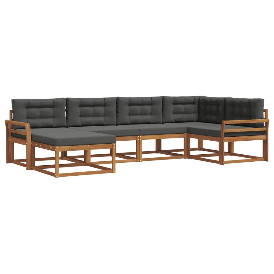 Ensemble de canapés d'extérieur 6 pcs Naturel et Anthracite - 2